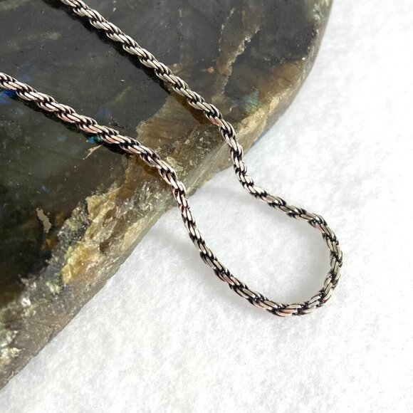 Italian Sterling Silver 925 Italy Dainty 2MM Twisted Rope Chain Bracelet 8” - Picture 12 of 16